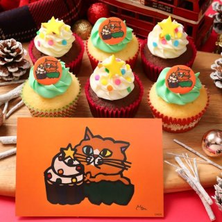 11月24日15時からご予約開始【切り絵クリエイター「KEN」さんとコラボ】「カップケーキねこ」ボックス(6個)限定100セット（12月21日から25日着50セット）