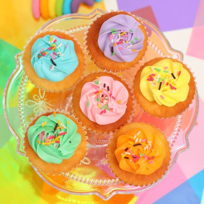 カラフルカップケーキボックス48個セット（6色 | チョコカラースプレー