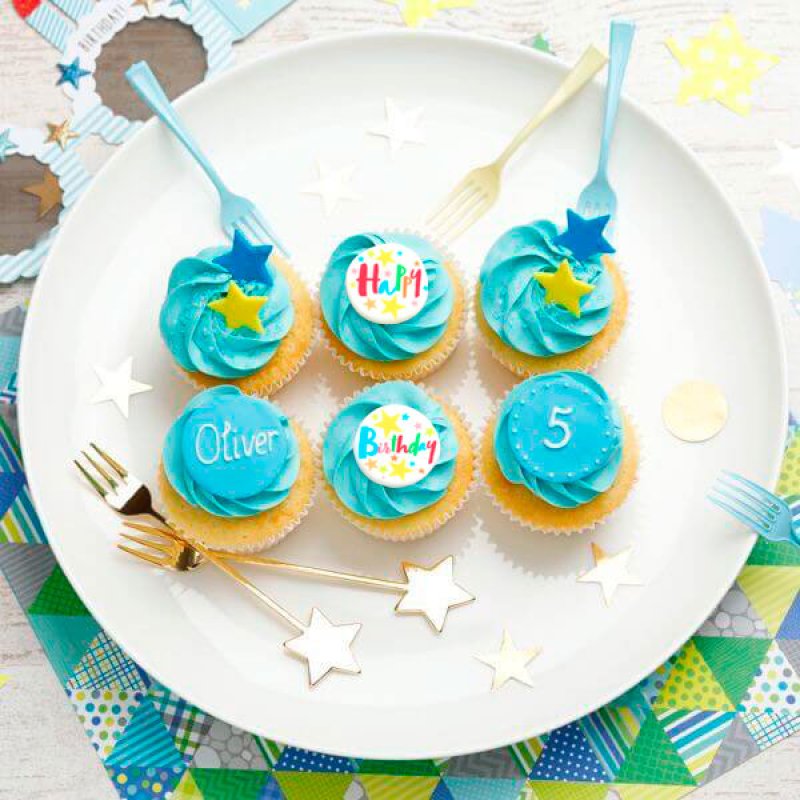 バースデーボックス（ライトブルー｜6個） 7日後〜 | カップケーキ